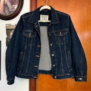 vintage eddie bauer dark wash denim jacket